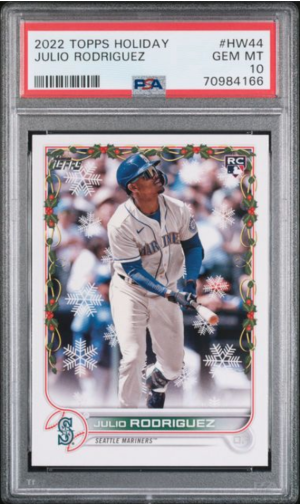 Julio Rodriguez Rookie Topps Holiday PSA 10 front